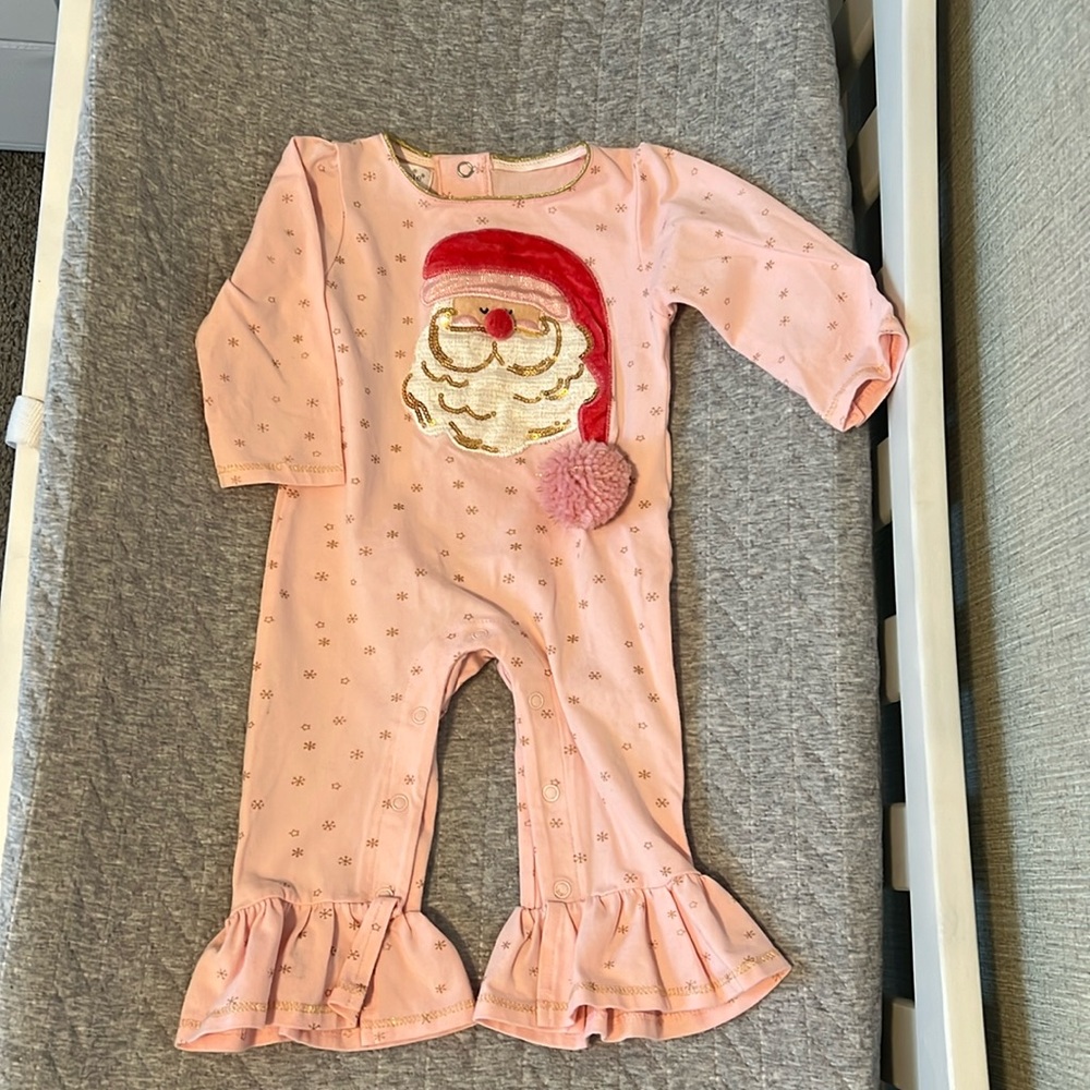 Mud Pie Pink Christmas Outfit 3-6 months